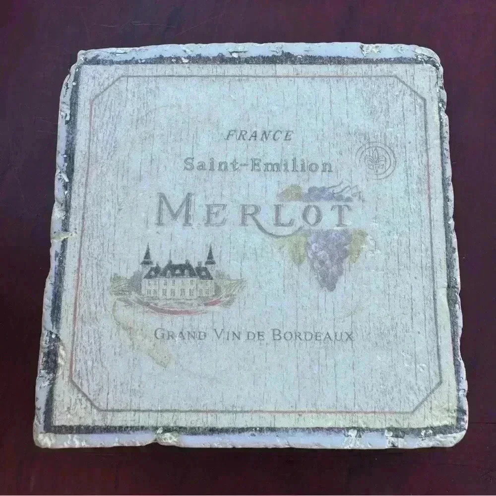 Lauren Hamilton Merlot Coaster Set - Picture 2 of 4